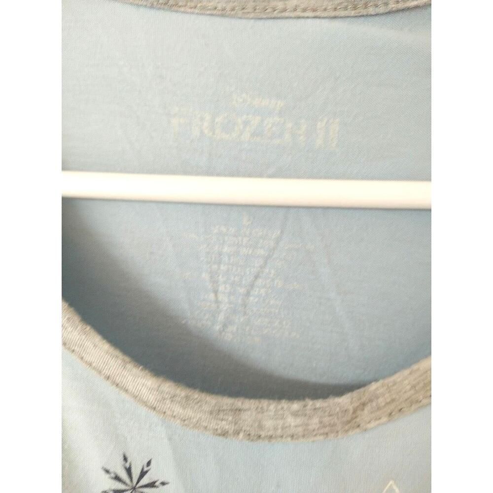 Disney Frozen Girls' Blouse with 3/4 Sleeves - Blue and Gray Sleepwear Size L - Picture 3 of 3